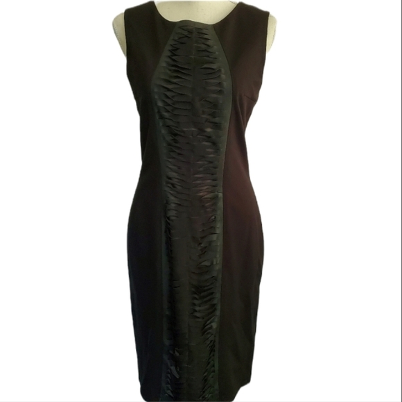 Antonio Melani "Anna" Black Dress with Leather Detail - Picture 1 of 10